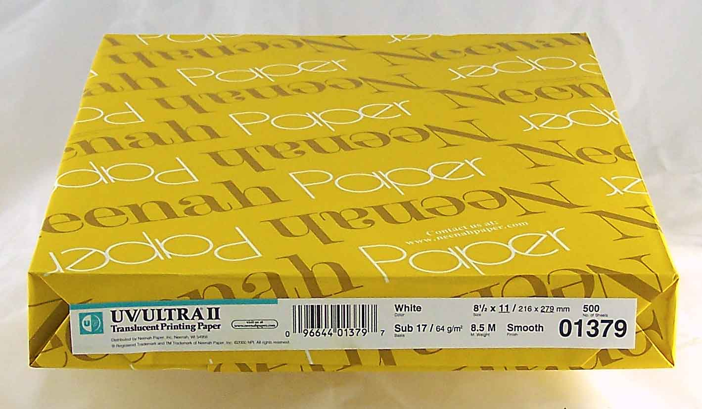 Neenah UV ULTRA II Translucent (Vellum) WHITE 8.5 x 11 Paper